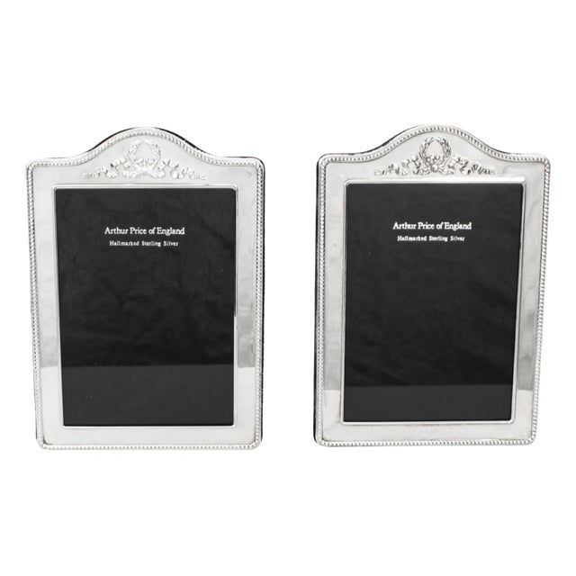 Vintage Sterling Silver Photo Frames by Arthur Price & Co., 1994, Set of 2 For Sale