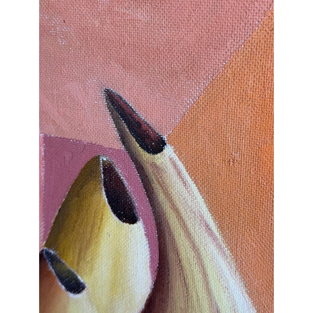 Mid 20th Century Still Life Canvas Painting With Plate Mid-Century Modern Vintage For Sale - Image 5 of 10