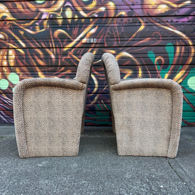 Mid 20th Century Pair of 1980s Cheetah Print Accent Club Chairs For Sale - Image 5 of 12