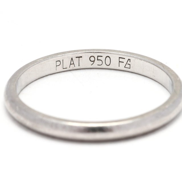 1970s Vintage Platinum Band Ring, Ring Size 5.5, Stackable Ring For Sale - Image 5 of 6