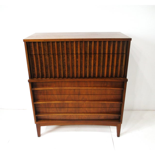 Mid Century Walnut Highboy Dresser in the Style of Altavista Lane For Sale - Image 11 of 13