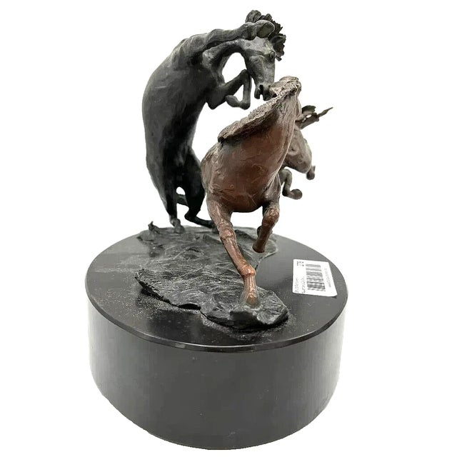 1980s Paul Fairlry Horses Bronze Sculpture Unique For Sale - Image 4 of 5