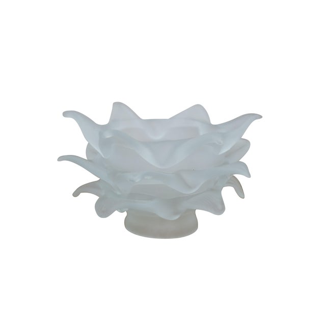 Victorian Antique Frosted Satin Glass Rose Flower Chandelier Lamp Shades 6" - a Pair For Sale - Image 3 of 10