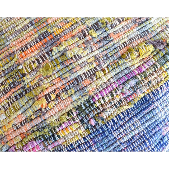 Turkish 16" Pillow Cover Handmade Cotton Turkish Ragrug Kilim Sham Throw For Sale - Image 3 of 6