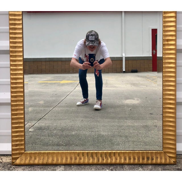 Large Vintage Beveled Gold Solid Wood Full Length Mirror For Sale In West Palm - Image 6 of 12