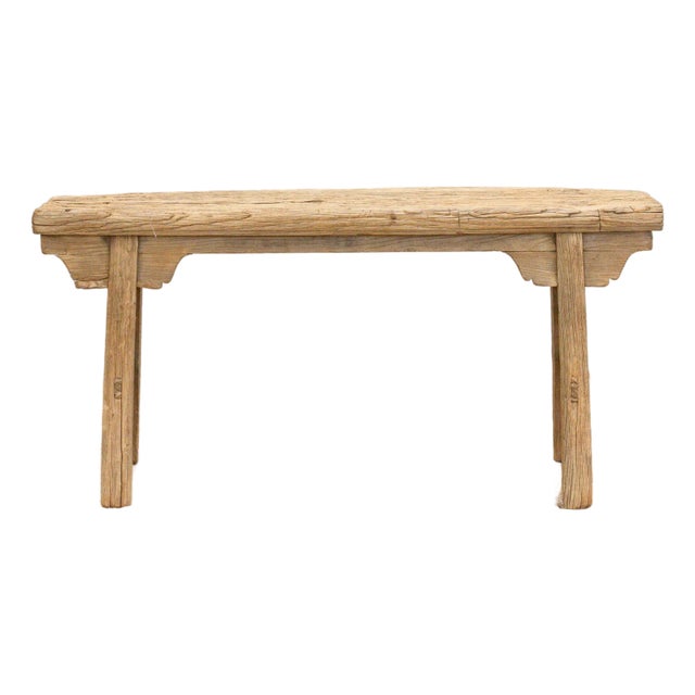 Oriental Countryside Wooden Bench For Sale