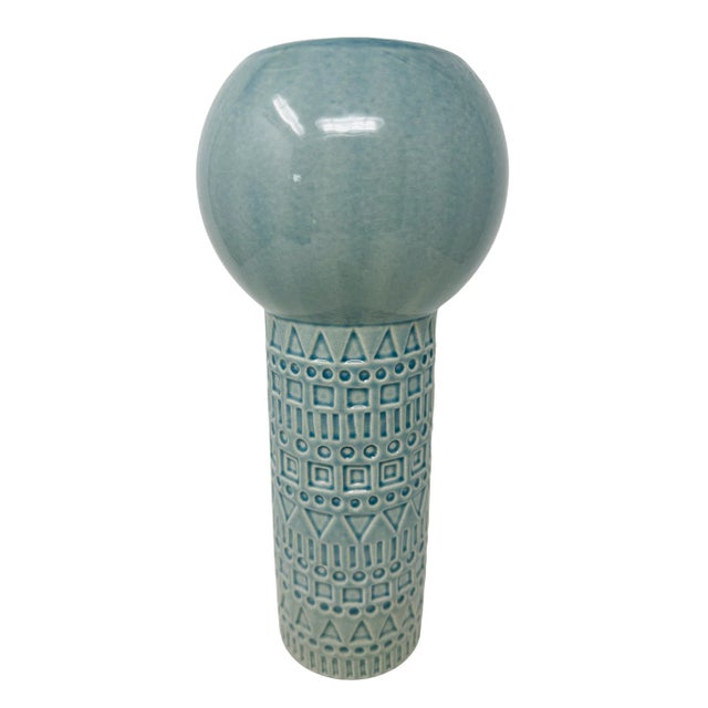 Mid-Century Modern Vintage West Elm Atelier Stella 12" Ceramic Vase Made in Portugal For Sale - Image 3 of 11