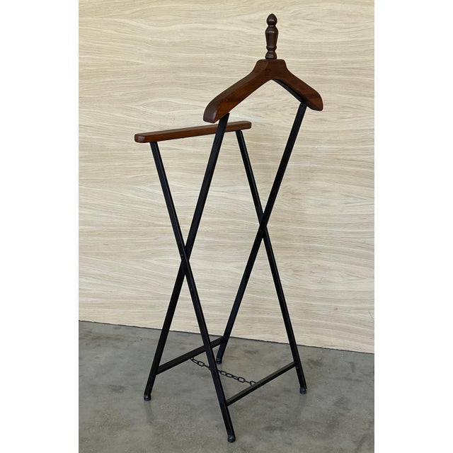 Mid-Century Modern Mid 20th Century Ico Parisi Style Beechwood and Iron Suit Rack For Sale - Image 3 of 18