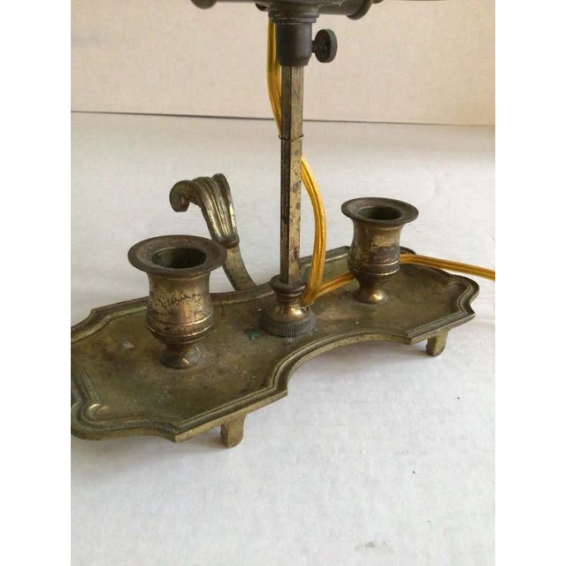 1970s Brass and Painted Tole Bouillotte Table Lamp For Sale - Image 10 of 10