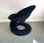 Animal Skin Vintage Spiral Ribbon Chair in Black Suede Attributed to Jaymar For Sale - Image 7 of 12