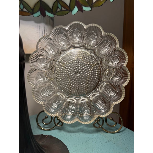 Vintage Glass Hobnail Egg Plate For Sale - Image 10 of 11