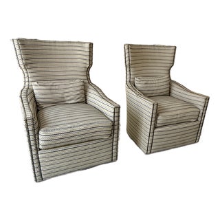 Pair Duralee Swivel Chairs For Sale