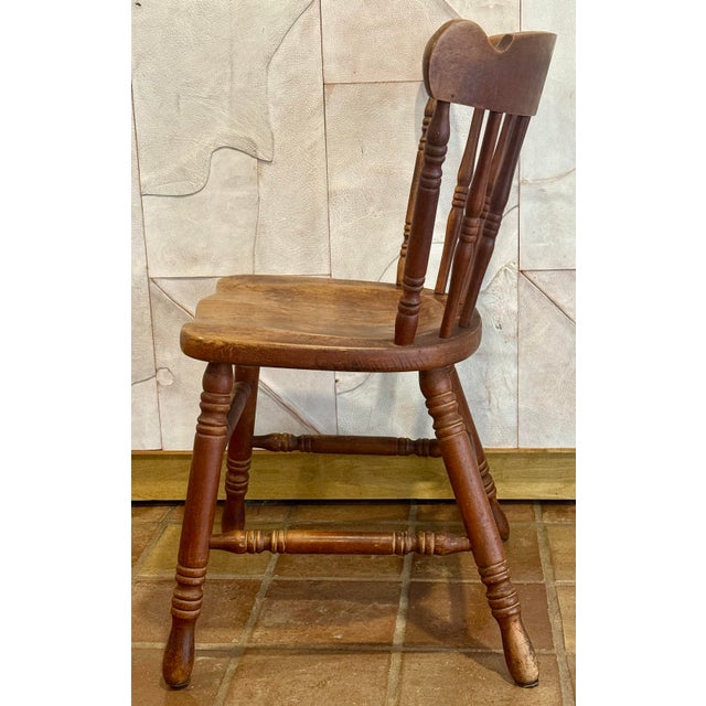 Solid Hard Rock Maple Colonial, Pub Style Spindle Back Side or Dining Chair. Featuring a distinctive Windsor-style back...