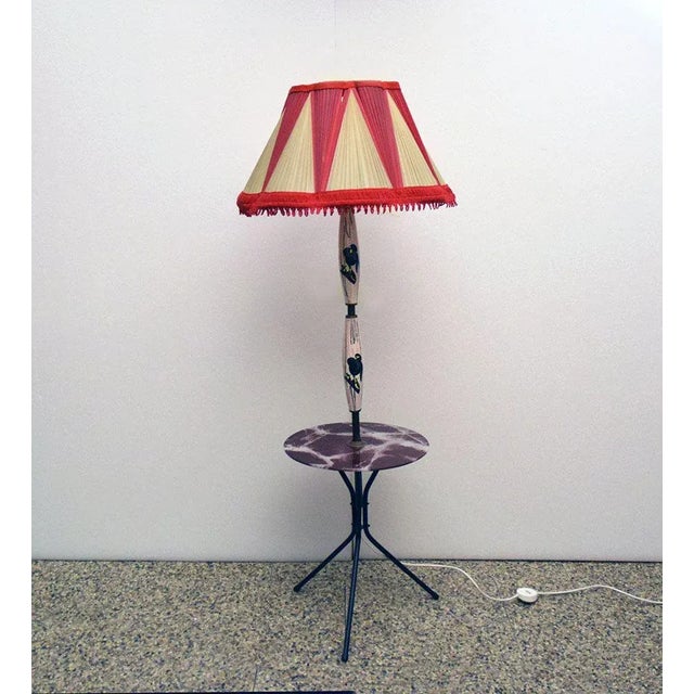 Italian Ceramic Floor Lamp with Table / Shelf, 1950s For Sale - Image 12 of 12