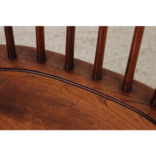 Set of 6 Robert Bergelin Cherry Windsor Style Dining Room Chairs For Sale - Image 12 of 17