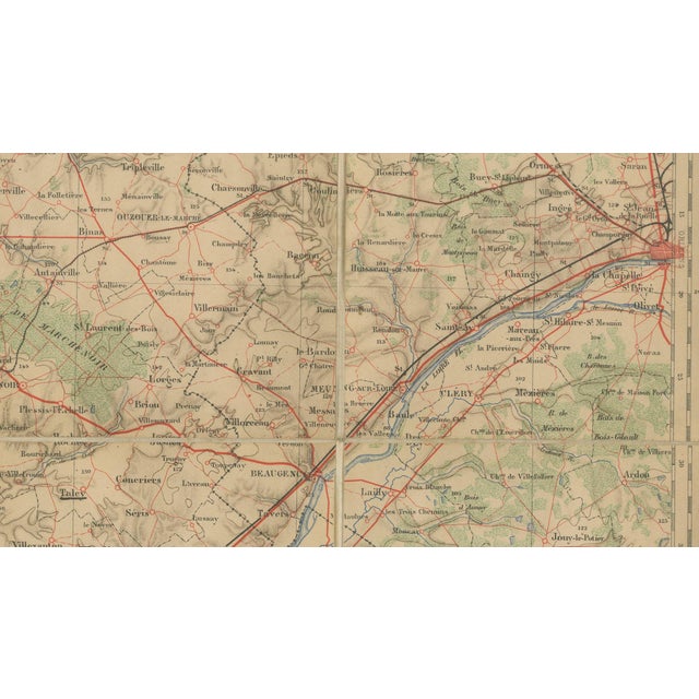 1900 - 1909 Antique French Folding Map of Tours by Le Mans & Chartres, 1902 For Sale - Image 5 of 10
