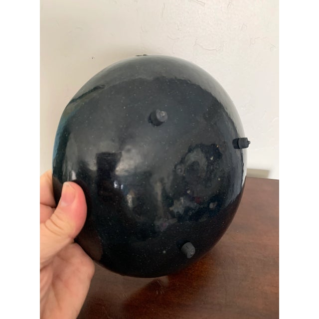 Vintage Mid Century Modern Enameled Gold and Red Metal Footed Ashtray For Sale - Image 4 of 5