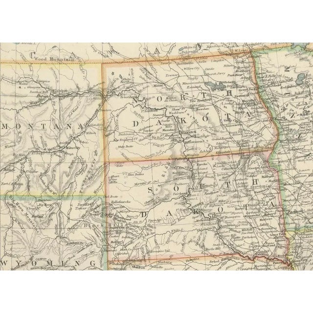 Map of United States Central Sheet 1903 Railroads, States, and Topography For Sale - Image 4 of 10