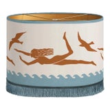 Image of Palais Lampshade Thalassa Smokey Blue & Spice [Oval M] For Sale