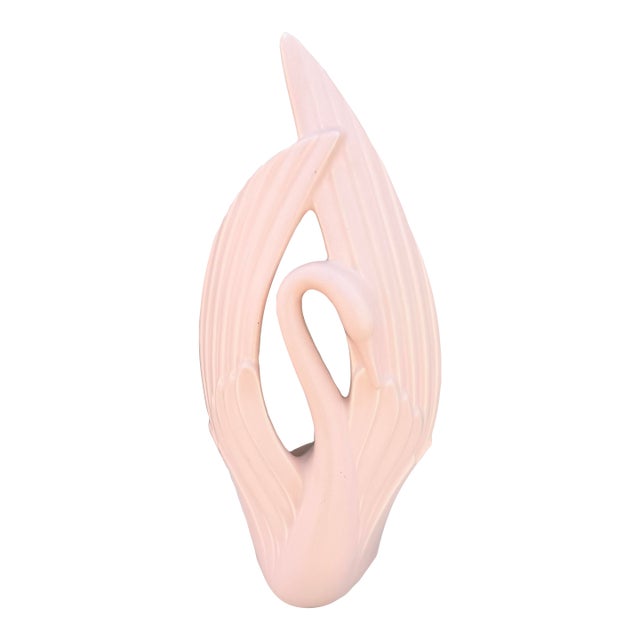 Postmodern Gloss Pink Ceramic Swan Sculpture by Haeger For Sale