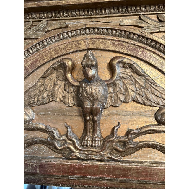 Large Gustavian Mirror. Original glass. Painted and guiltwood. Circa 1800