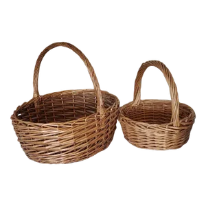Large & Medium European Market Baskets, Vintage
