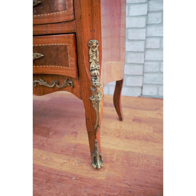 Vintage French Renaissance Revival Style Flared Legs Side Tables - Pair For Sale - Image 10 of 13