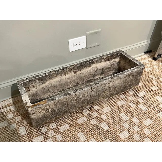 French Vintage Rectangle Concrete Planter This rectangular-shaped container or box can be used for planting flowers,...