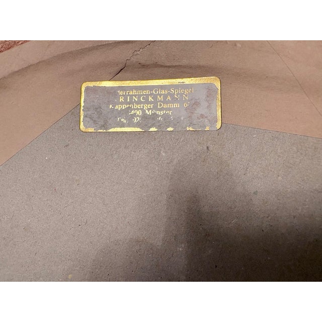 Vintage German Mirror in Gilded Wooden Frame, 1960s For Sale - Image 12 of 13