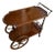 Vintage English Mahogany Tea & Bar Cart With Turned Wheels, Circa 1940s–50s For Sale