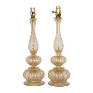 Murano Glass Lamps by Barovier - A Pair For Sale