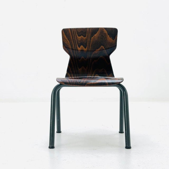 Industrial Children's School Chair in Plywood by Galvanitas & Eromes, 1960s For Sale - Image 9 of 11