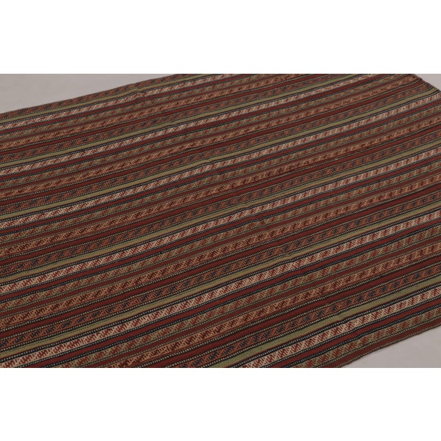 Vintage Persian Kilim, Dense Geometric Tribal Patterns in Stripes - Rug & Kilim For Sale In New York - Image 6 of 10