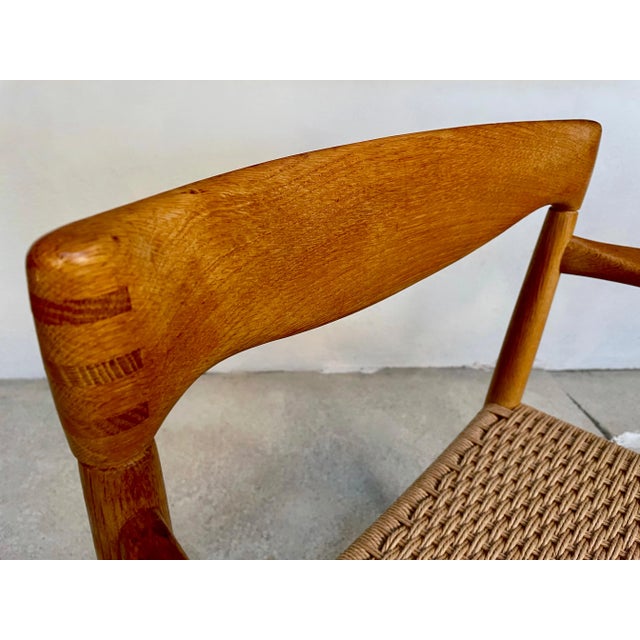 Mid-Century Modern Danish Oakwood and Paper Cord Armchair by Henry W. Klein for Bramin, 1960s For Sale - Image 3 of 11