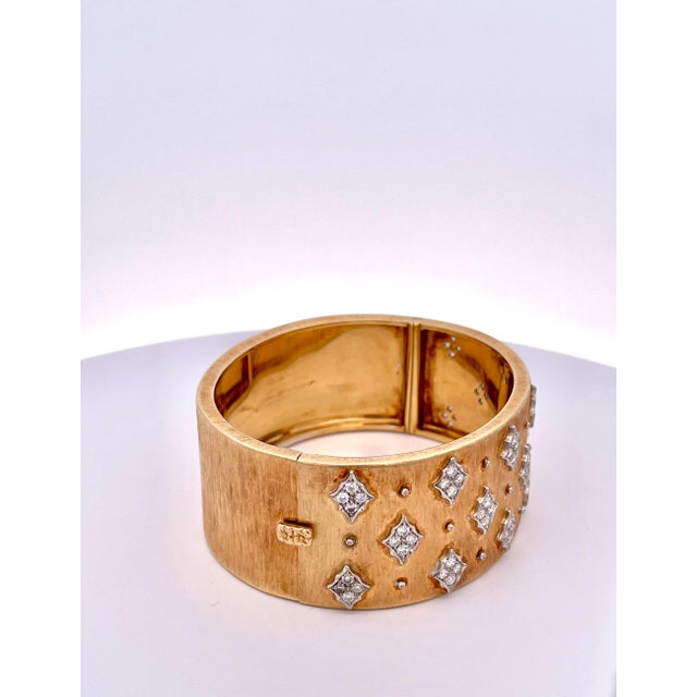 1960s Mario Buccellati Gold Bracelet With Diamonds 18k For Sale - Image 11 of 14