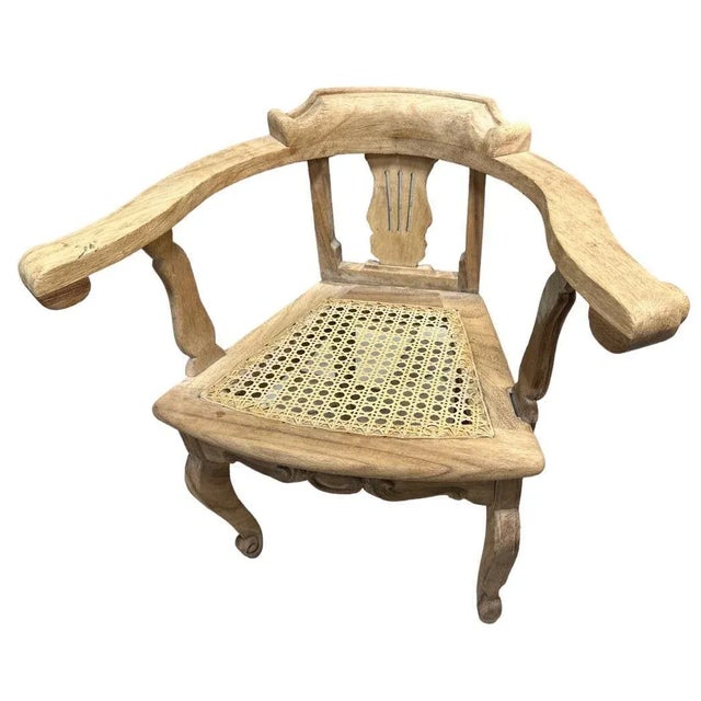 Mexican Mexican Carved Child’s Armchair - Vintage Late 20th Century For Sale - Image 3 of 5