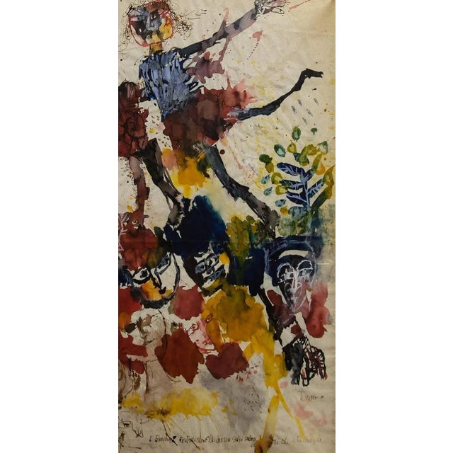 Homage to klee is an original tempera and watercolor artwork, realized by sergio barletta in the 1960s. Hand-signed on the...