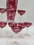Antique Edwardian Wine Cranberry Glass Engraved Etched & Pitcher - 9pcs For Sale - Image 10 of 12