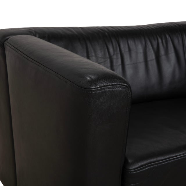Visavis Leather Two-Seater Black Sofa from Brühl For Sale - Image 5 of 15
