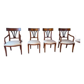 Late 20th Century Set of 4 Century Neoclassical Style Dining Room Chairs For Sale