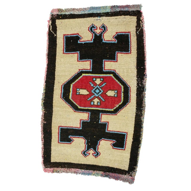 Vintage Mini Rug For Sale - Image 4 of 4