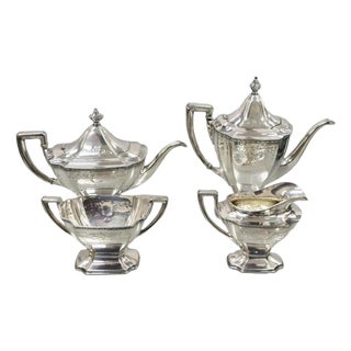 1900s Wd Smith Silver Co Chippendale Epns Hepplewhite Silver Plated Tea Set - 4 PCS For Sale