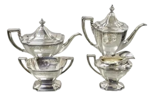1900s Wd Smith Silver Co Chippendale Epns Hepplewhite Silver Plated Tea Set - 4 PCS
