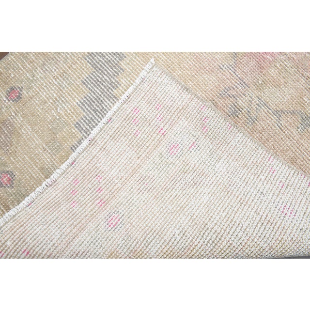 1970s Vintage Handmade Wool Cotton Turkish Area Rug For Sale - Image 9 of 11