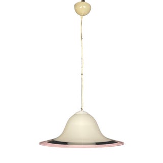 Murano Glass White and Pink Pendant Lamp, Italy, 1970s For Sale