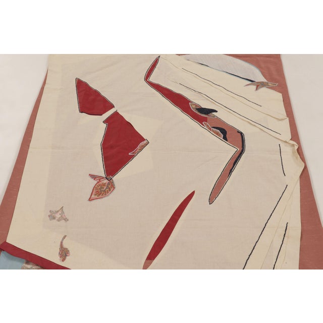 Mid 20th Century Rug & Kilim’s Contemporary Tapestry With Abstract Patchwork in Rich Red & Beige For Sale - Image 5 of 10