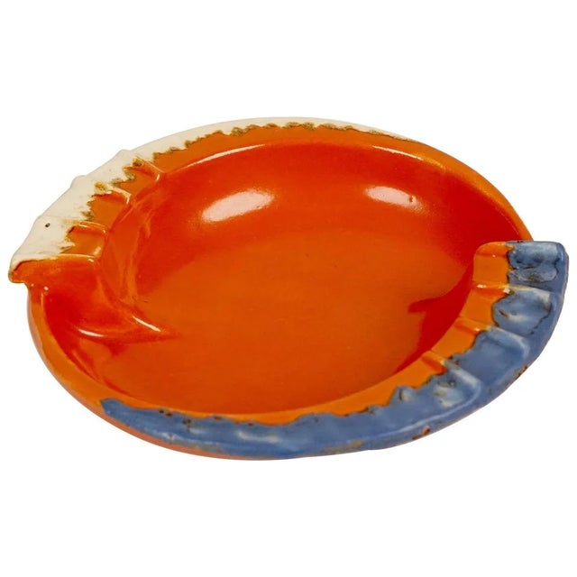 Ceramic Cabana Style Ceramic Coral-Colored Pipe Ashtray, 1930s For Sale - Image 7 of 7