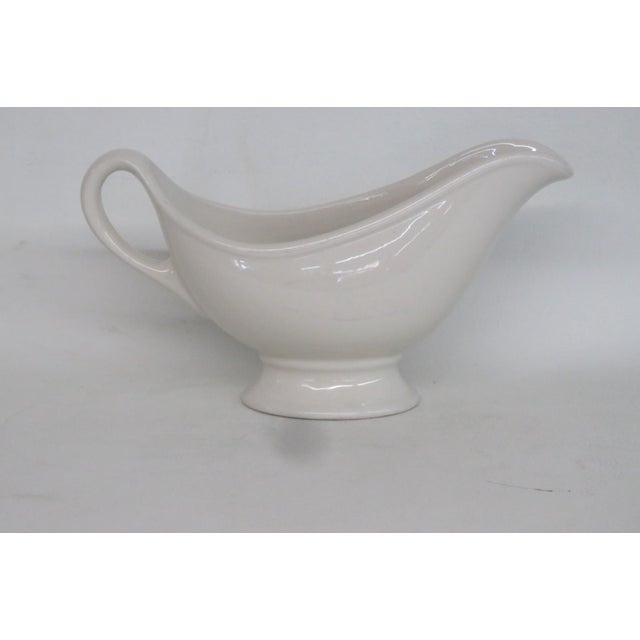 Mid 20th Century Hall Ceramic Gravy Boat Mid Century Modern Cream Color Dish Made in Usa For Sale - Image 11 of 14