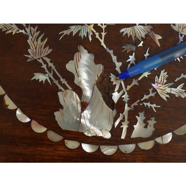 Pair of Vietnamese Mother of Pearl Inlaid Occasional Side Chairs For Sale - Image 15 of 18