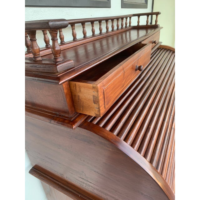 Brown Stylish Colonial Teak Secretaire For Sale - Image 8 of 18